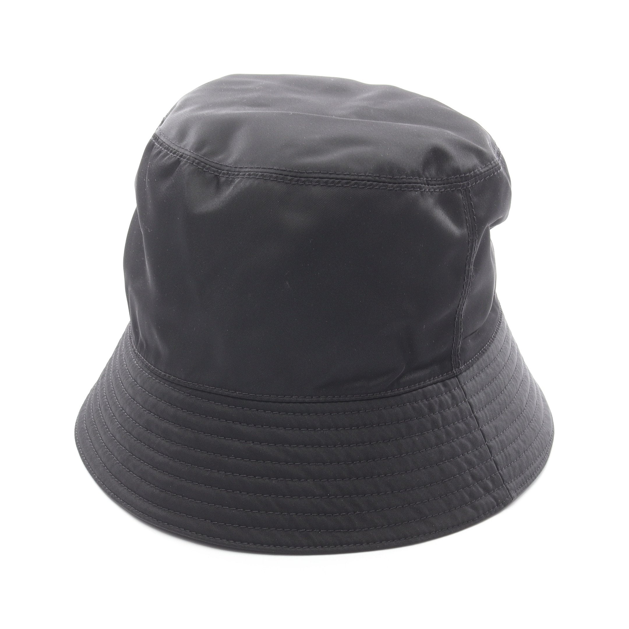 Re-Nylon バケット ハット ナイロン ブラック 三角プレート プラダ – RECLO