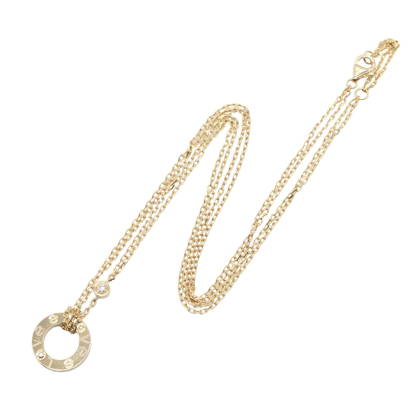 ラヴサークル 2PD ネックレス ネックレス K18YG ダイヤモンド イエローゴールド クリア カルティエ アクセサリー Cartier