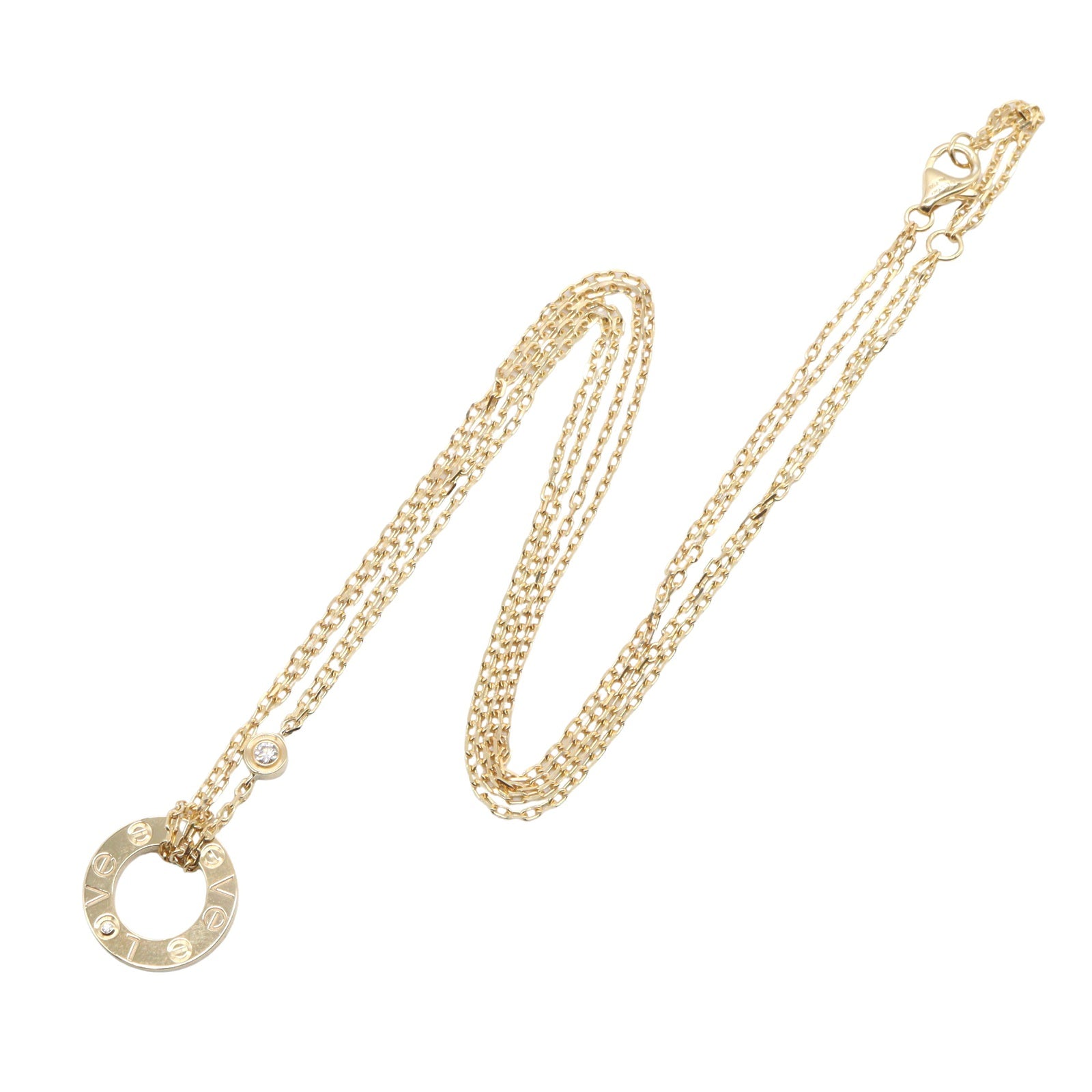 ラヴサークル 2PD ネックレス ネックレス K18YG ダイヤモンド イエローゴールド クリア カルティエ アクセサリー Cartier