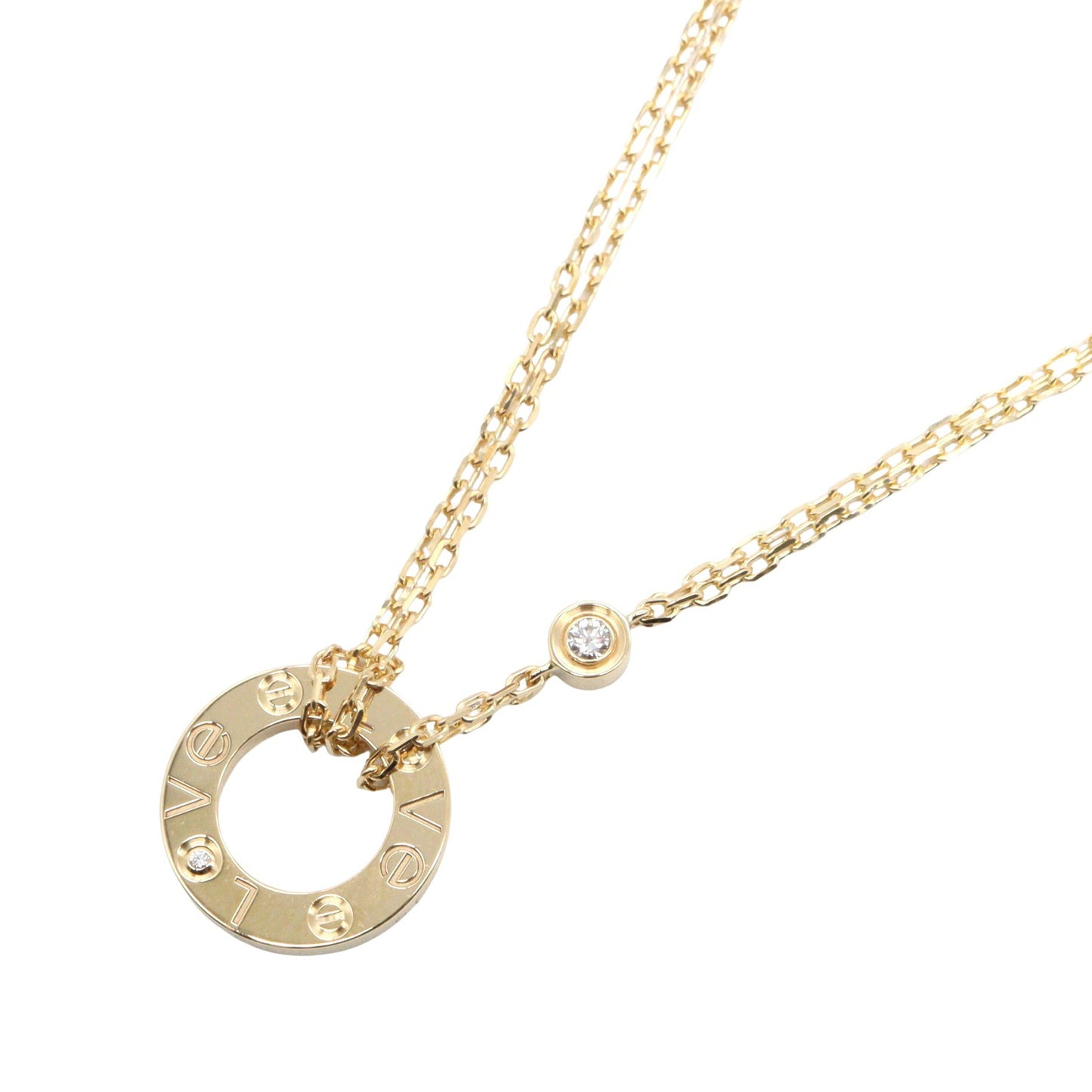 ラヴサークル 2PD ネックレス ネックレス K18YG ダイヤモンド イエローゴールド クリア カルティエ アクセサリー Cartier