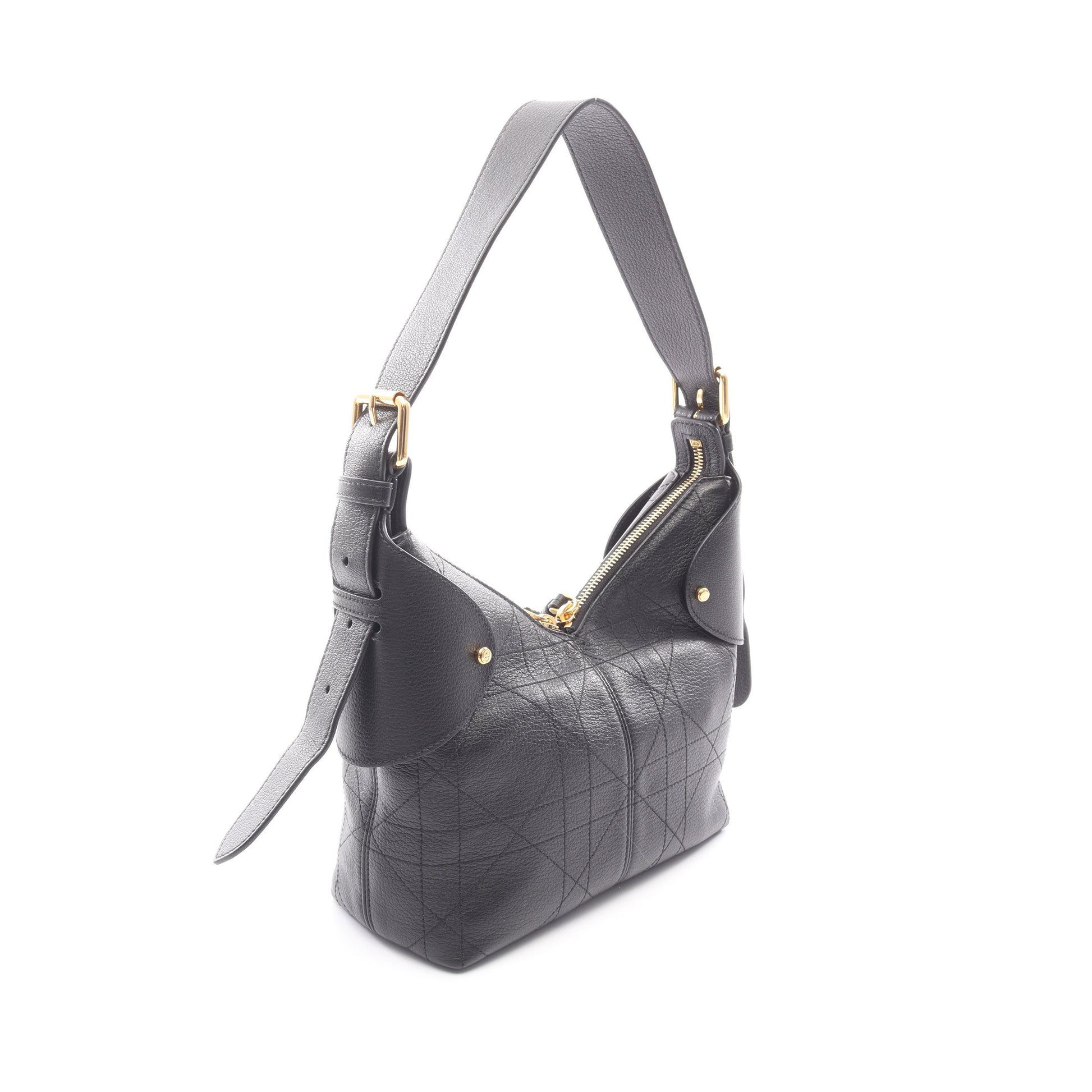 Dior Voyage スモール ショルダーバッグ レザー ブラック クリスチャンディオール バッグ Christian Dior