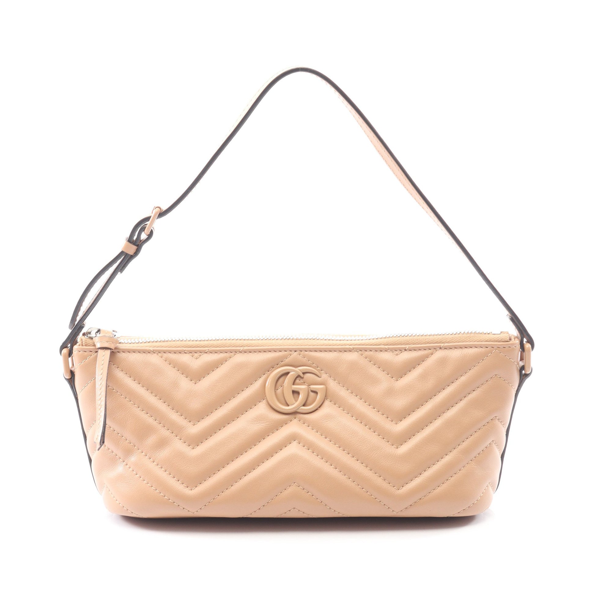 GGマーモント ハンドバッグ レザー ベージュ グッチ バッグ GUCCI
