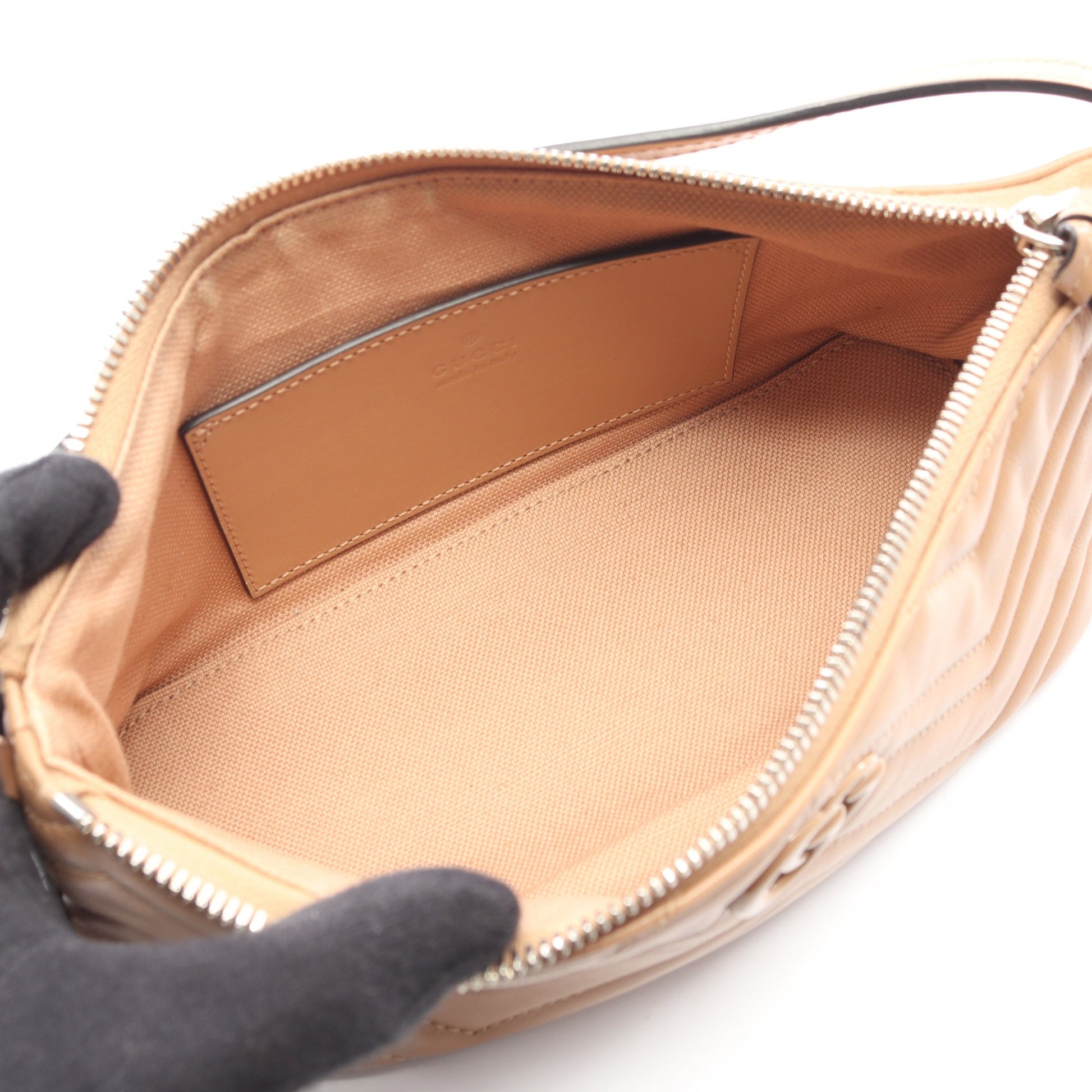 GGマーモント ハンドバッグ レザー ベージュ グッチ バッグ GUCCI