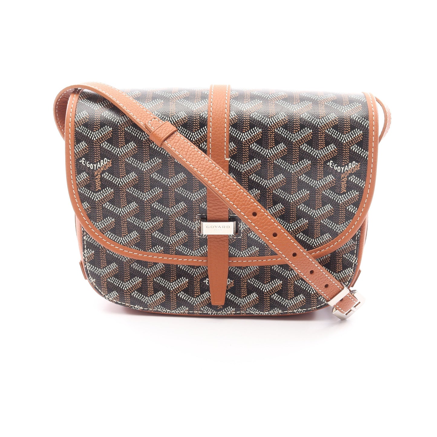 ベルヴェデーレPM ショルダーバッグ コーティングキャンバス レザー ブラウン マルチカラー ゴヤール バッグ GOYARD