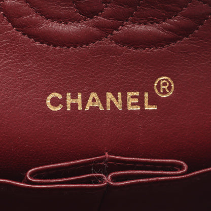 マトラッセ Wフラップ Wチェーンショルダーバッグ ラムスキン ブラック ゴールド金具 シャネル バッグ CHANEL