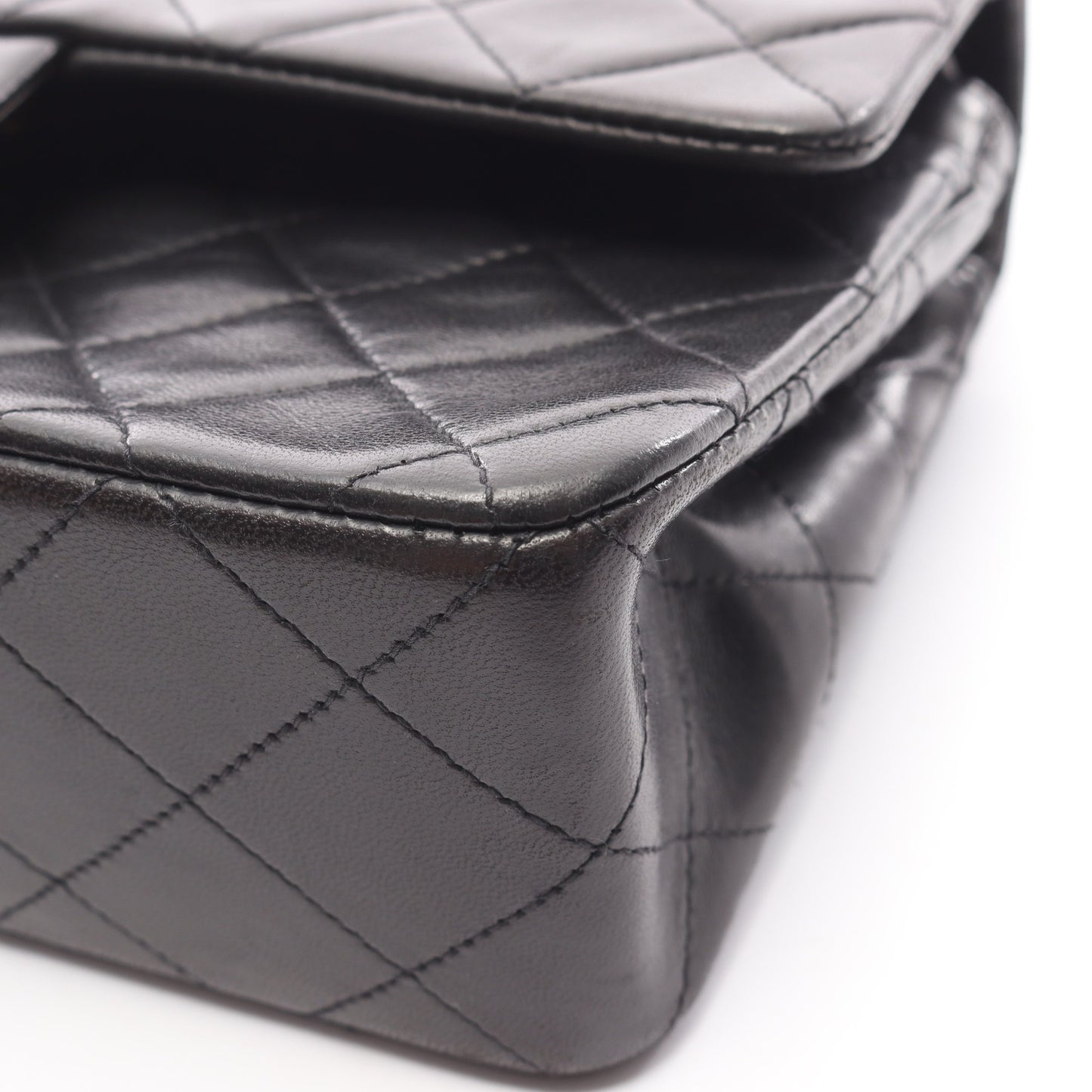 マトラッセ Wフラップ Wチェーンショルダーバッグ ラムスキン ブラック ゴールド金具 シャネル バッグ CHANEL