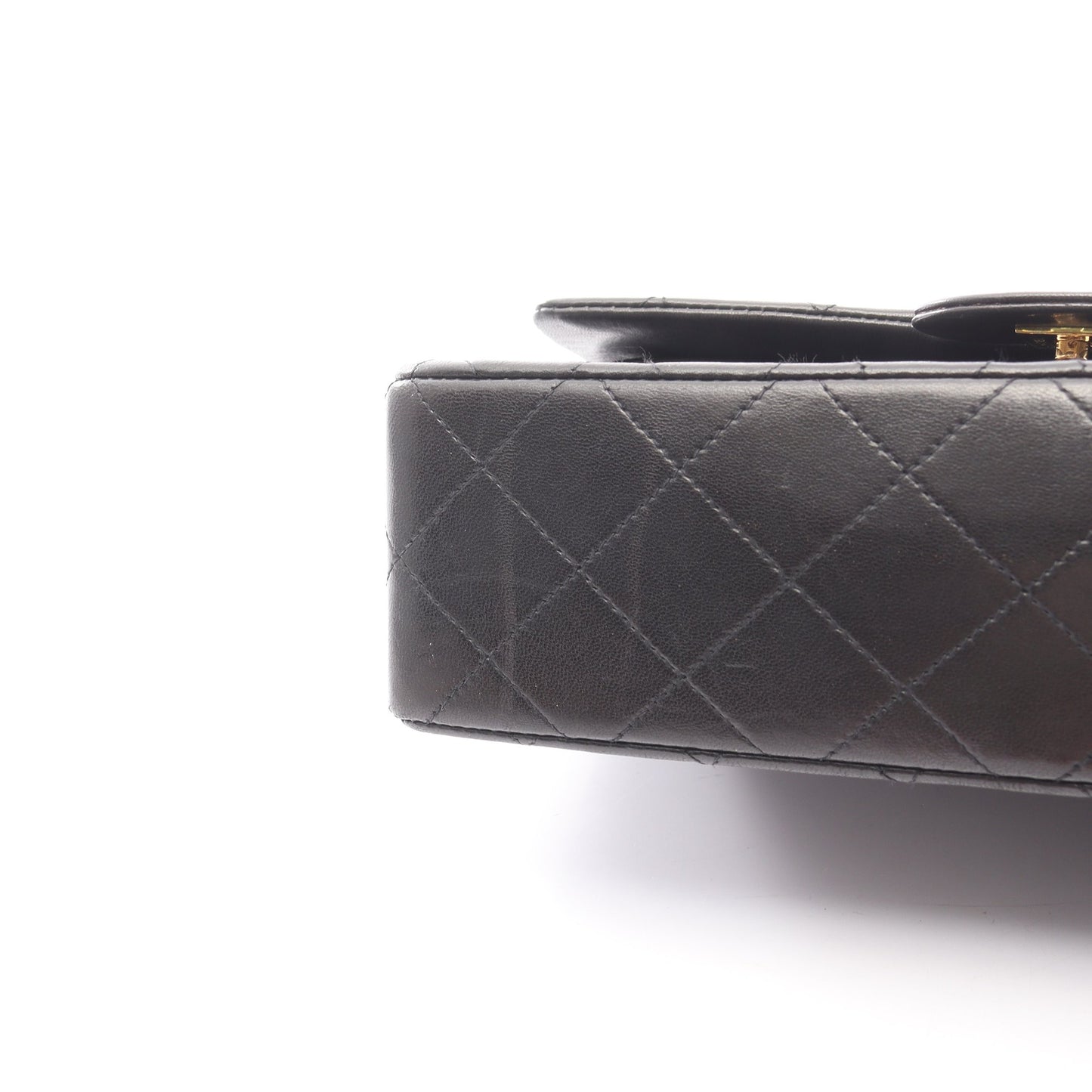 マトラッセ Wフラップ Wチェーンショルダーバッグ ラムスキン ブラック ゴールド金具 シャネル バッグ CHANEL