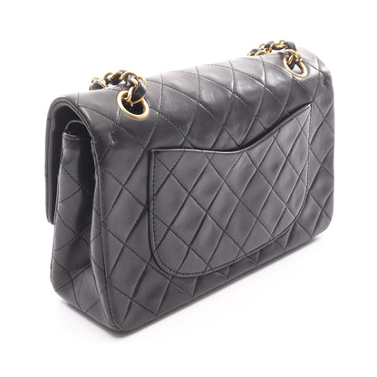 マトラッセ Wフラップ Wチェーンショルダーバッグ ラムスキン ブラック ゴールド金具 シャネル バッグ CHANEL