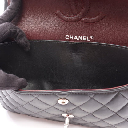 マトラッセ Wフラップ Wチェーンショルダーバッグ ラムスキン ブラック シルバー金具 シャネル バッグ CHANEL
