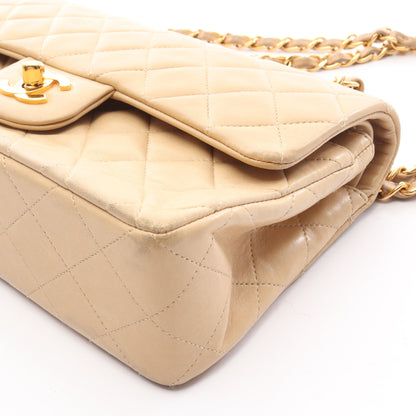 マトラッセ Wフラップ Wチェーンショルダーバッグ ラムスキン ベージュ ゴールド金具 シャネル バッグ CHANEL