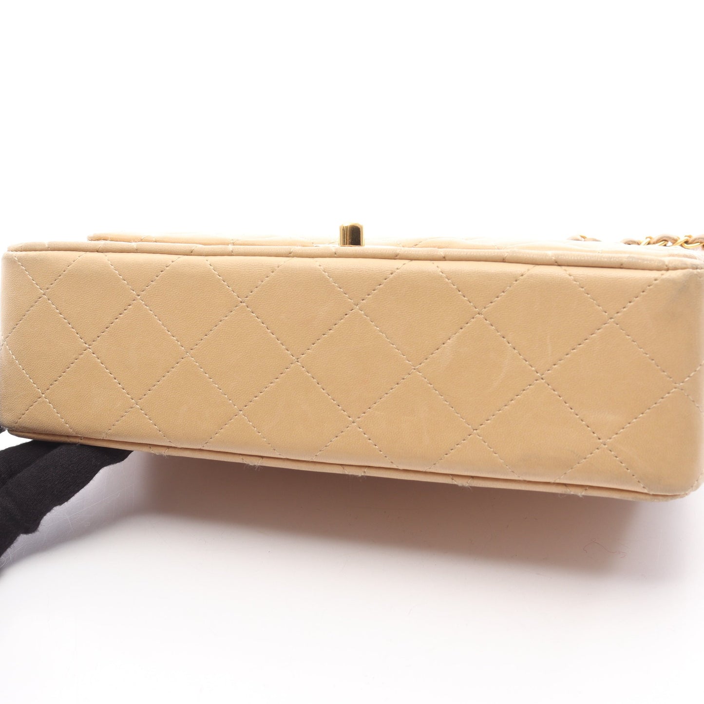 マトラッセ Wフラップ Wチェーンショルダーバッグ ラムスキン ベージュ ゴールド金具 シャネル バッグ CHANEL