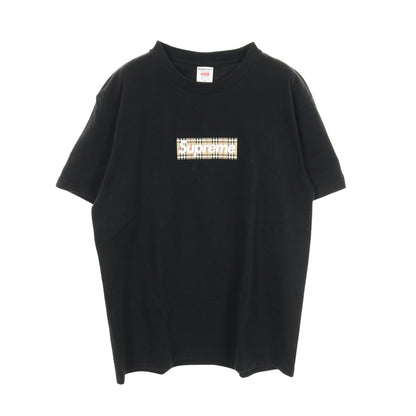 Supreme × BURBERRY Box Logo ノバチェック 半袖Tシャツ クルーネック コットン ブラック ベージュ シュプリーム トップス Supreme