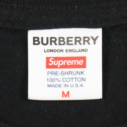 Supreme × BURBERRY Box Logo ノバチェック 半袖Tシャツ クルーネック コットン ブラック ベージュ シュプリーム トップス Supreme