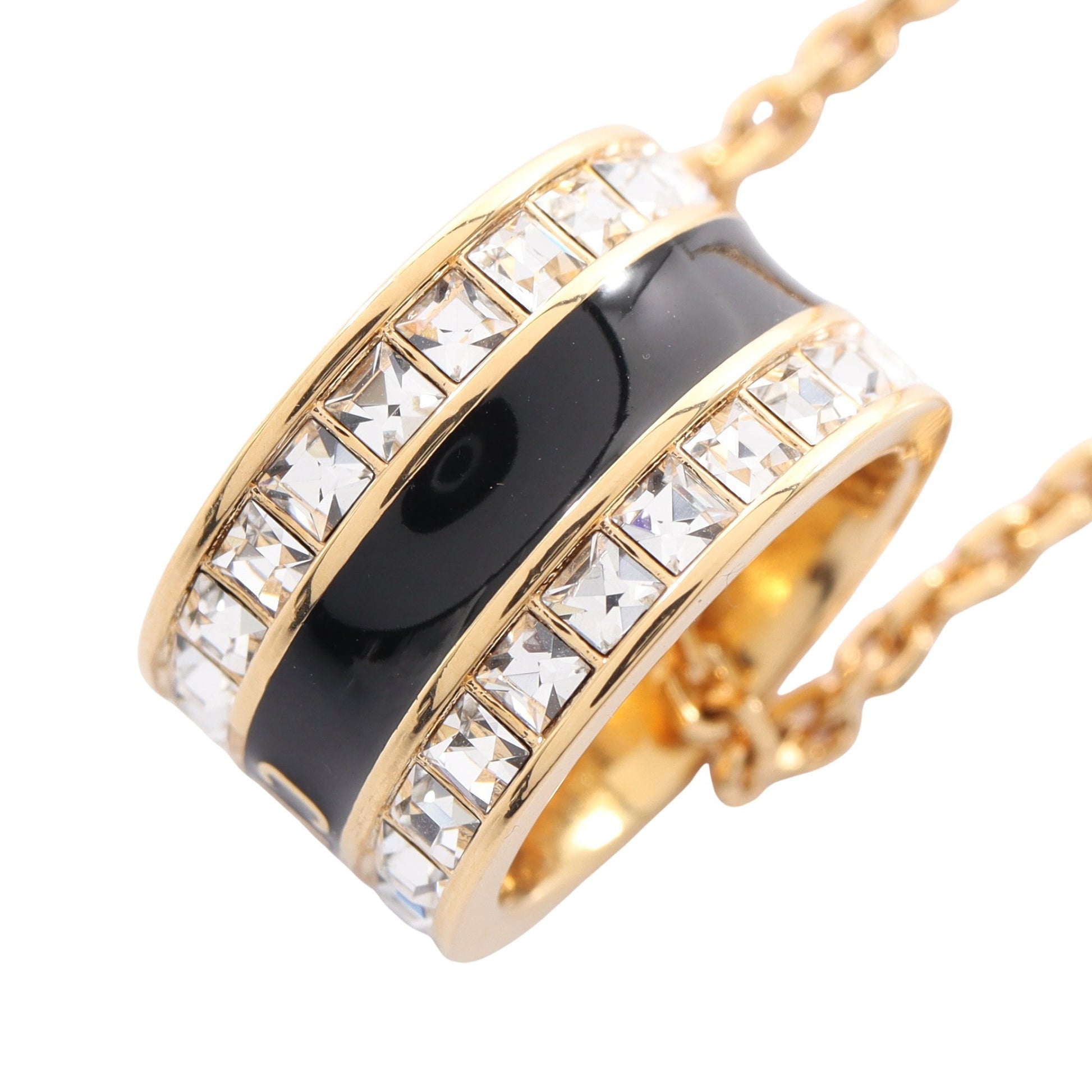 Dior Night Code ネックレス GP ラインストーン ゴールド ブラック クリア ディオール アクセサリー DIOR