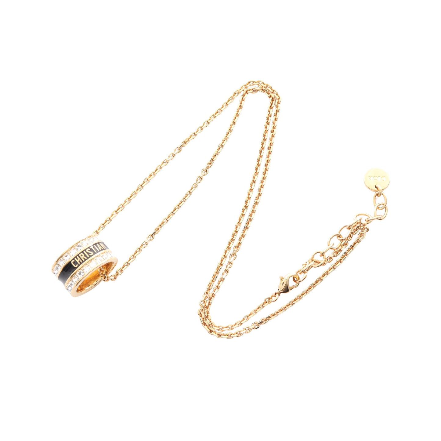Dior Night Code ネックレス GP ラインストーン ゴールド ブラック クリア ディオール アクセサリー DIOR