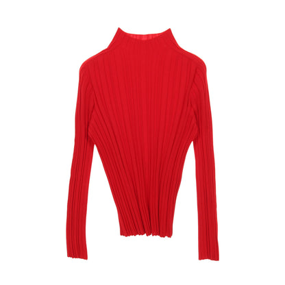 RIB KNIT ニット ハイネック レッド プリーツプリーズ トップス PLEATS PLEASE