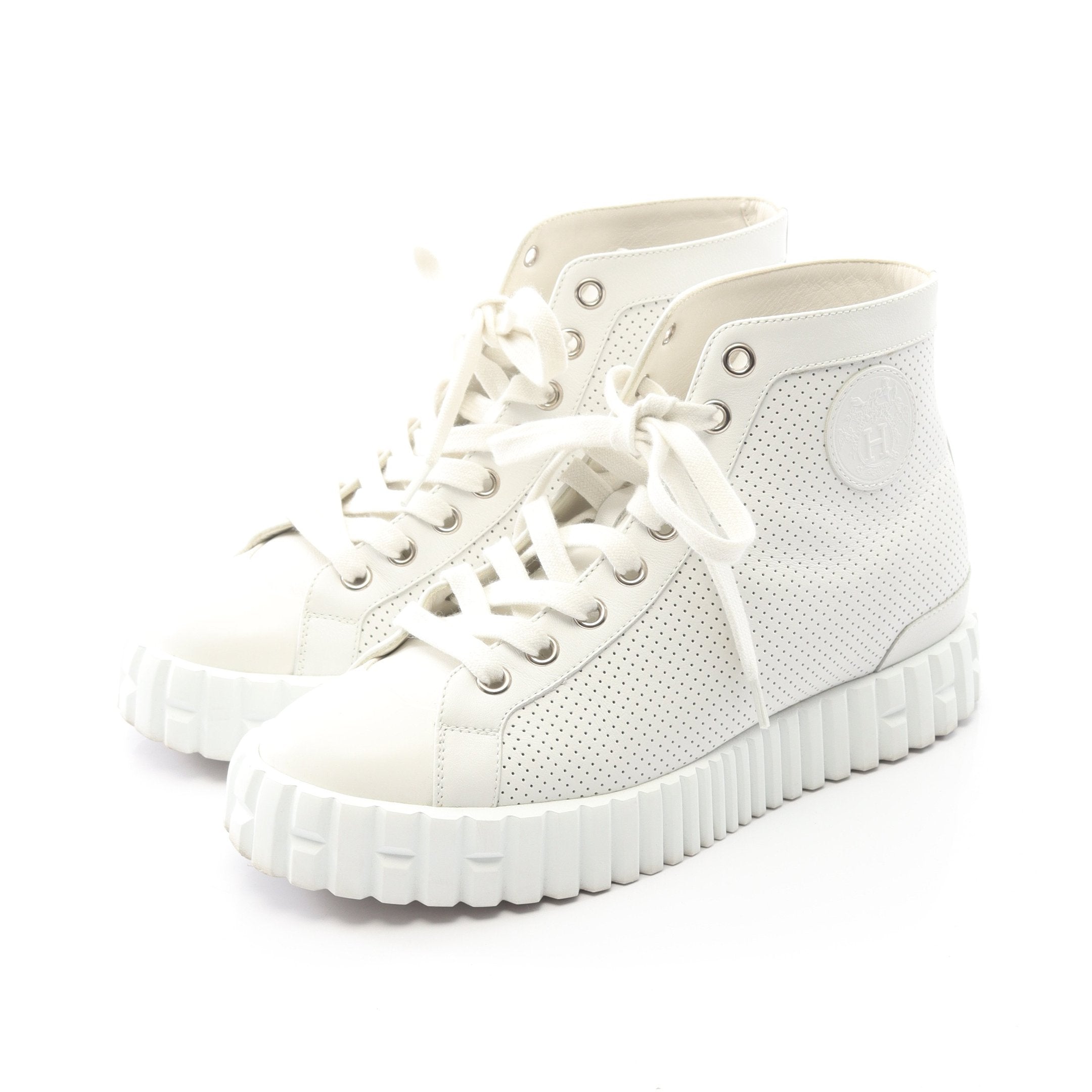 パンチング ハイカットスニーカー レザー ホワイト エルメス – RECLO