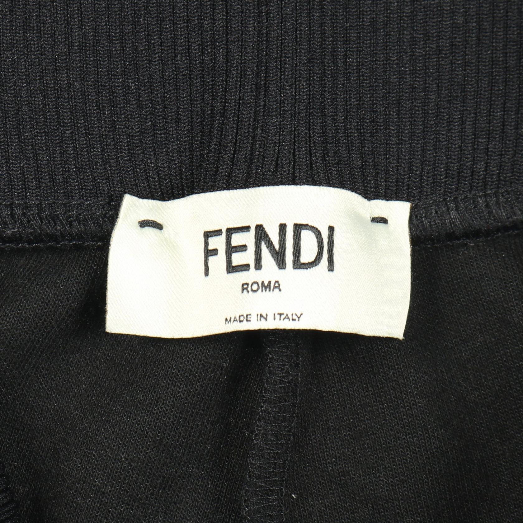 FFロゴ スウェットパンツ コットン ブラック ベージュ フェンディ ボトムス FENDI