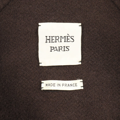 ステンカラーコート カシミヤ ダークブラウン エルメス アウター HERMES
