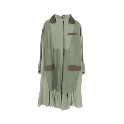 シャツワンピース ウール カーキグリーン 切替 サカイ ワンピース sacai