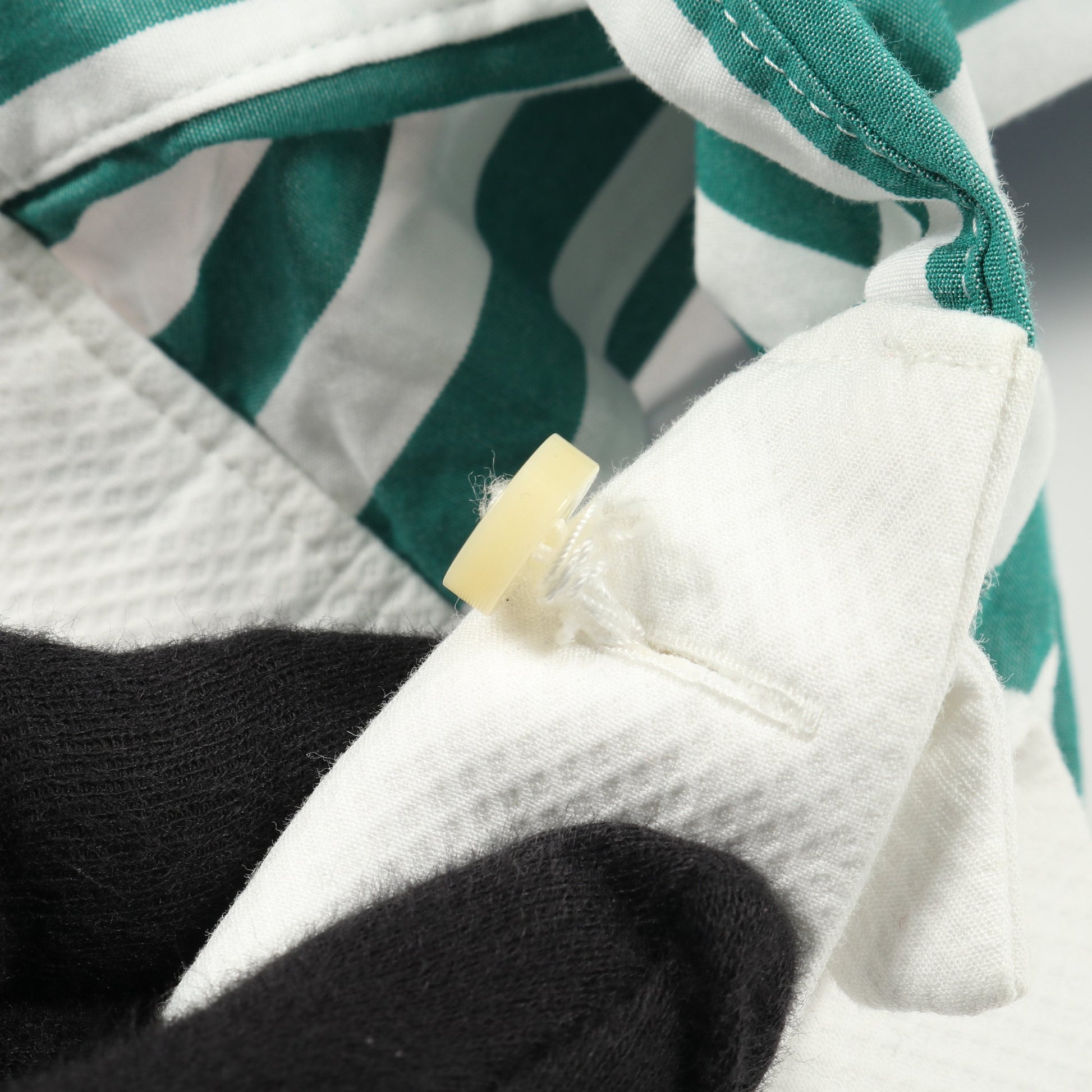 ストライプ 変形 切替 シャツワンピース コットン ホワイト マルチ  