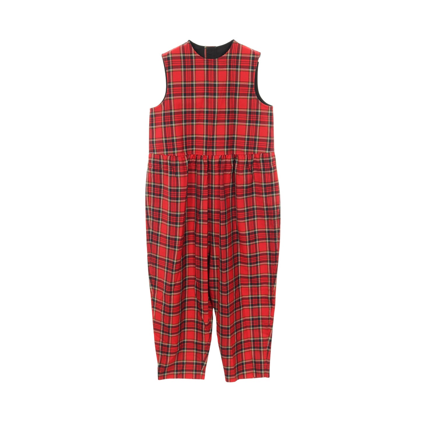 オールインワン ノースリーブ タータンチェック ウール レッド トリココムデギャルソン ワンピース tricot COMME des GARCONS