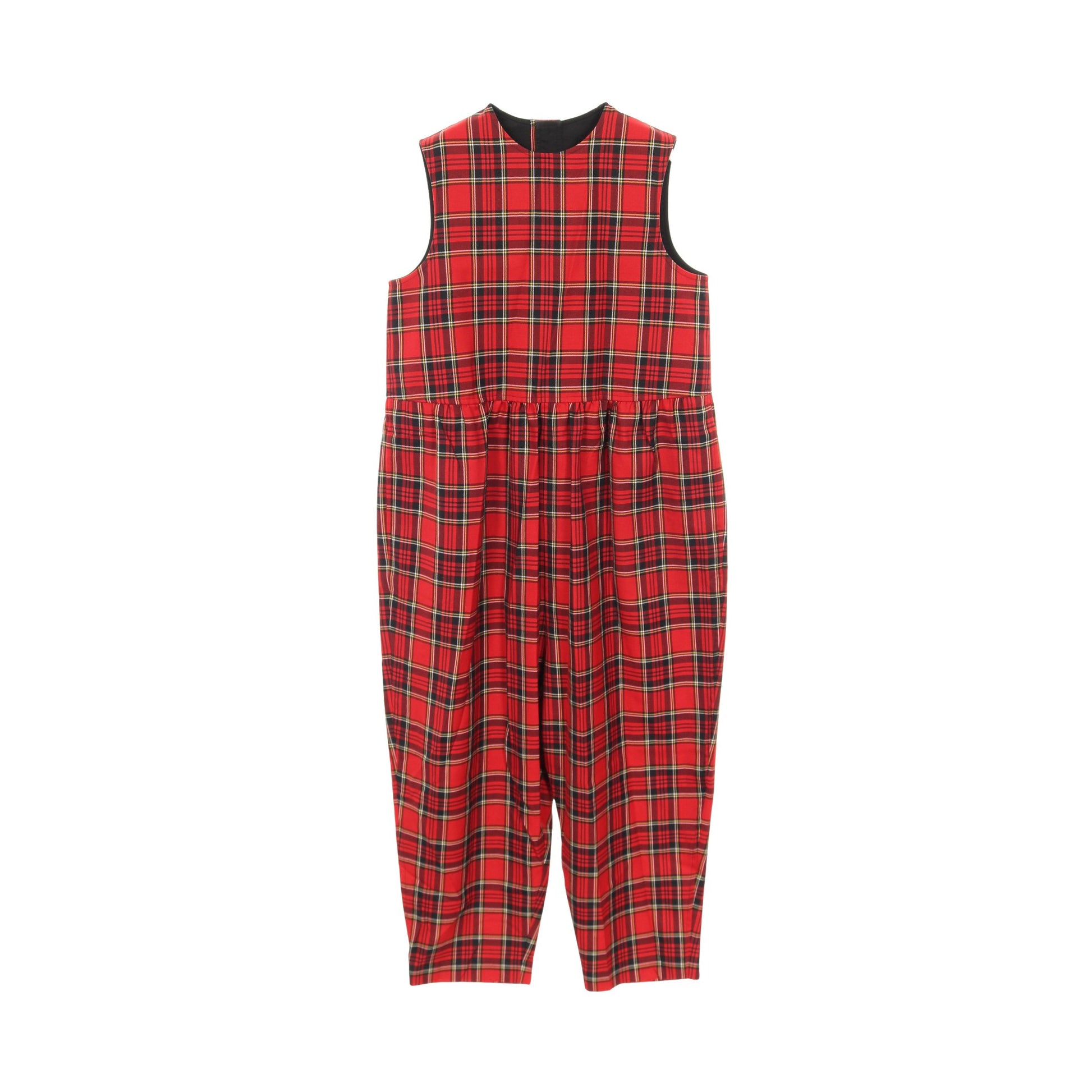 オールインワン ノースリーブ タータンチェック ウール レッド トリココムデギャルソン ワンピース tricot COMME des GARCONS