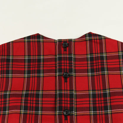 オールインワン ノースリーブ タータンチェック ウール レッド トリココムデギャルソン ワンピース tricot COMME des GARCONS