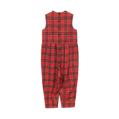 オールインワン ノースリーブ タータンチェック ウール レッド トリココムデギャルソン ワンピース tricot COMME des GARCONS