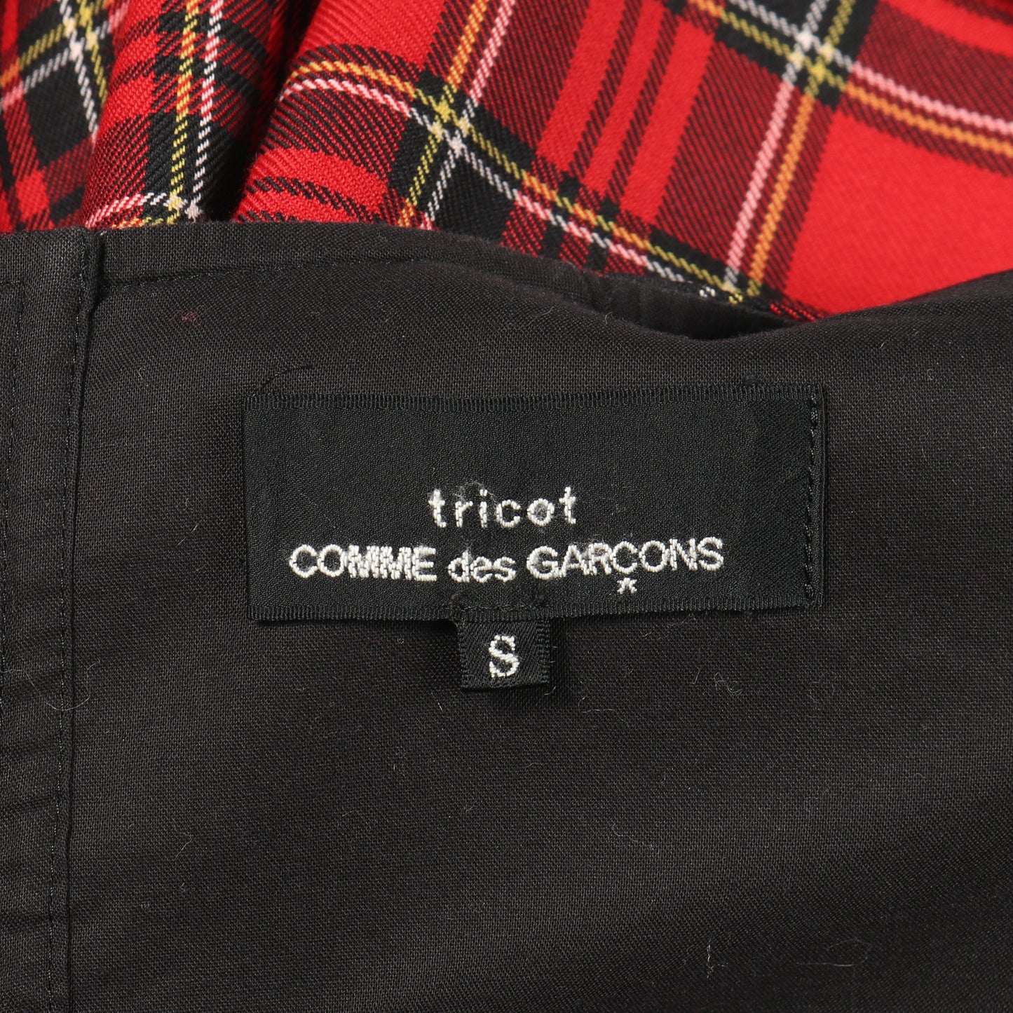 オールインワン ノースリーブ タータンチェック ウール レッド トリココムデギャルソン ワンピース tricot COMME des GARCONS