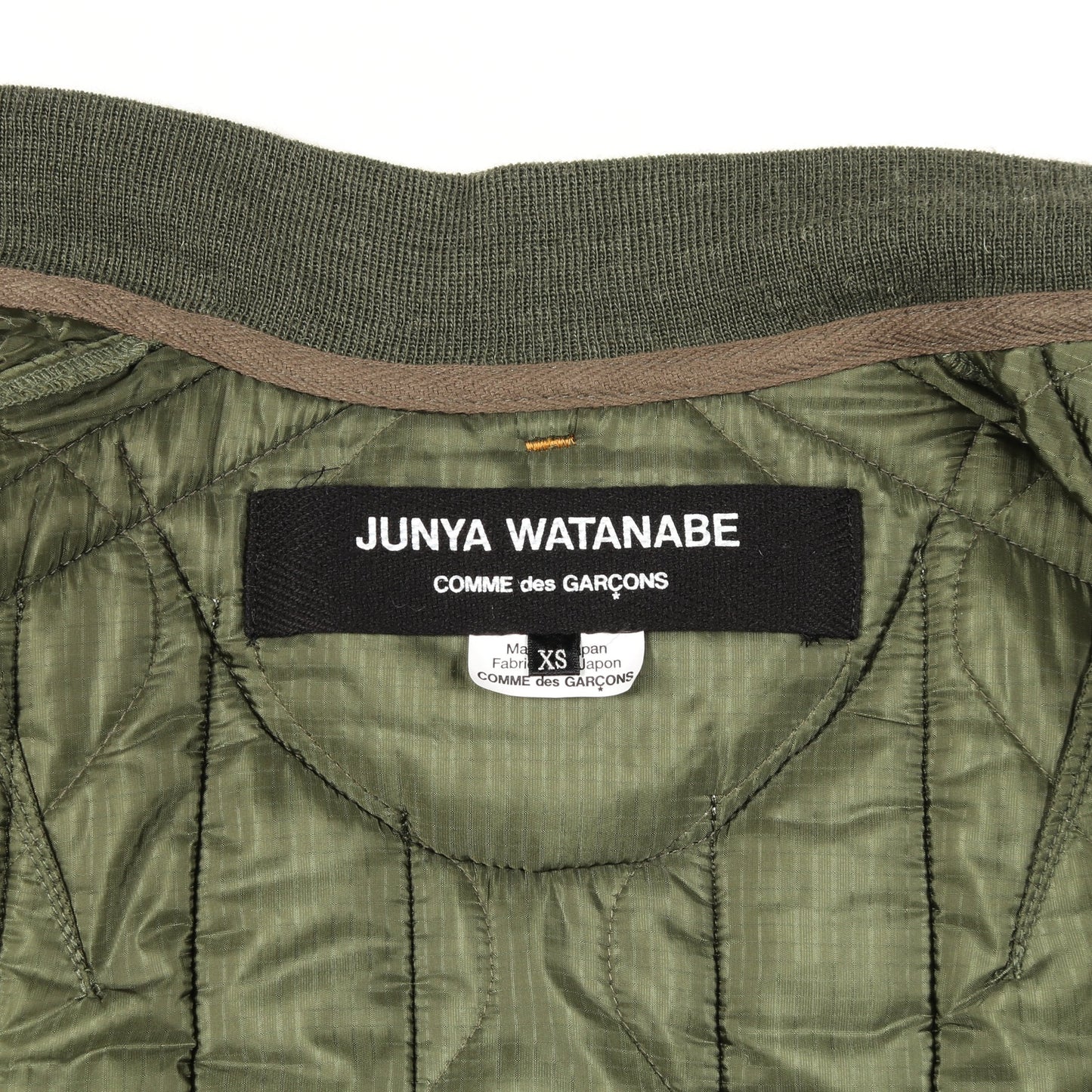 ニット ブルゾン ウール ナイロン アイボリー カーキグリーン 切替 中綿 ジュンヤワタナベコムデギャルソン アウター JUNYA WATANABE COMME des GARCONS