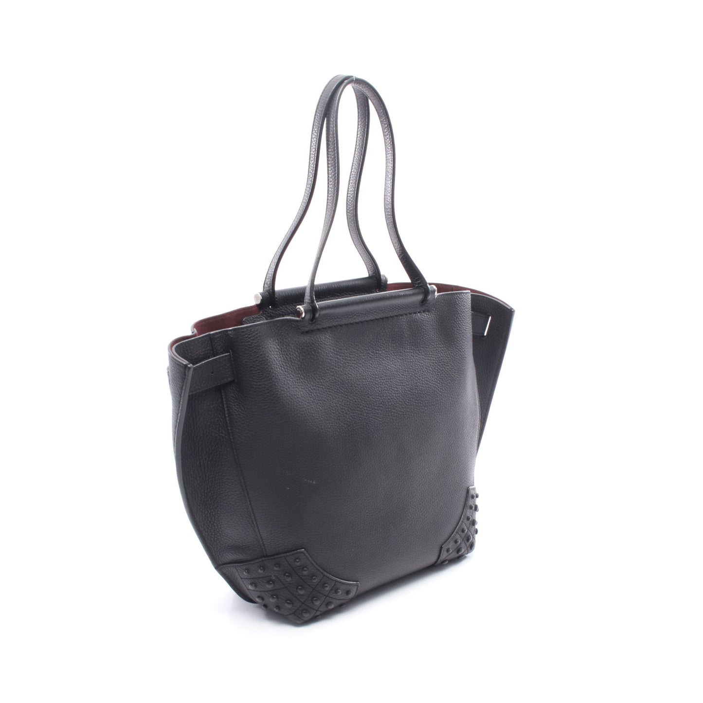 ウェーブ ハンドバッグ トートバッグ レザー ブラック トッズ バッグ TOD'S