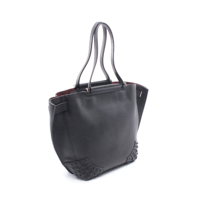 ウェーブ ハンドバッグ トートバッグ レザー ブラック トッズ バッグ TOD'S