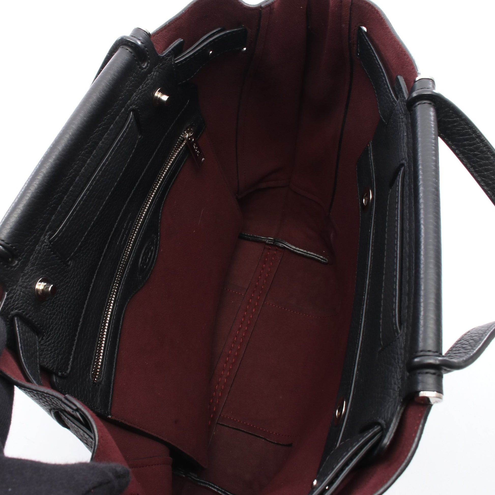 ウェーブ ハンドバッグ トートバッグ レザー ブラック トッズ バッグ TOD'S