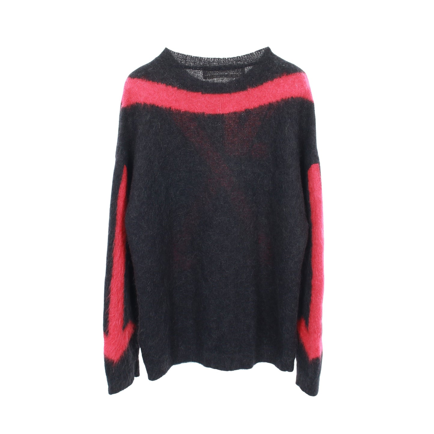 アロー ニット クルーネック アルパカ モヘヤ ダークグレー ピンク オフホワイト トップス OFF-WHITE