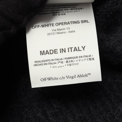 アロー ニット クルーネック アルパカ モヘヤ ダークグレー ピンク オフホワイト トップス OFF-WHITE