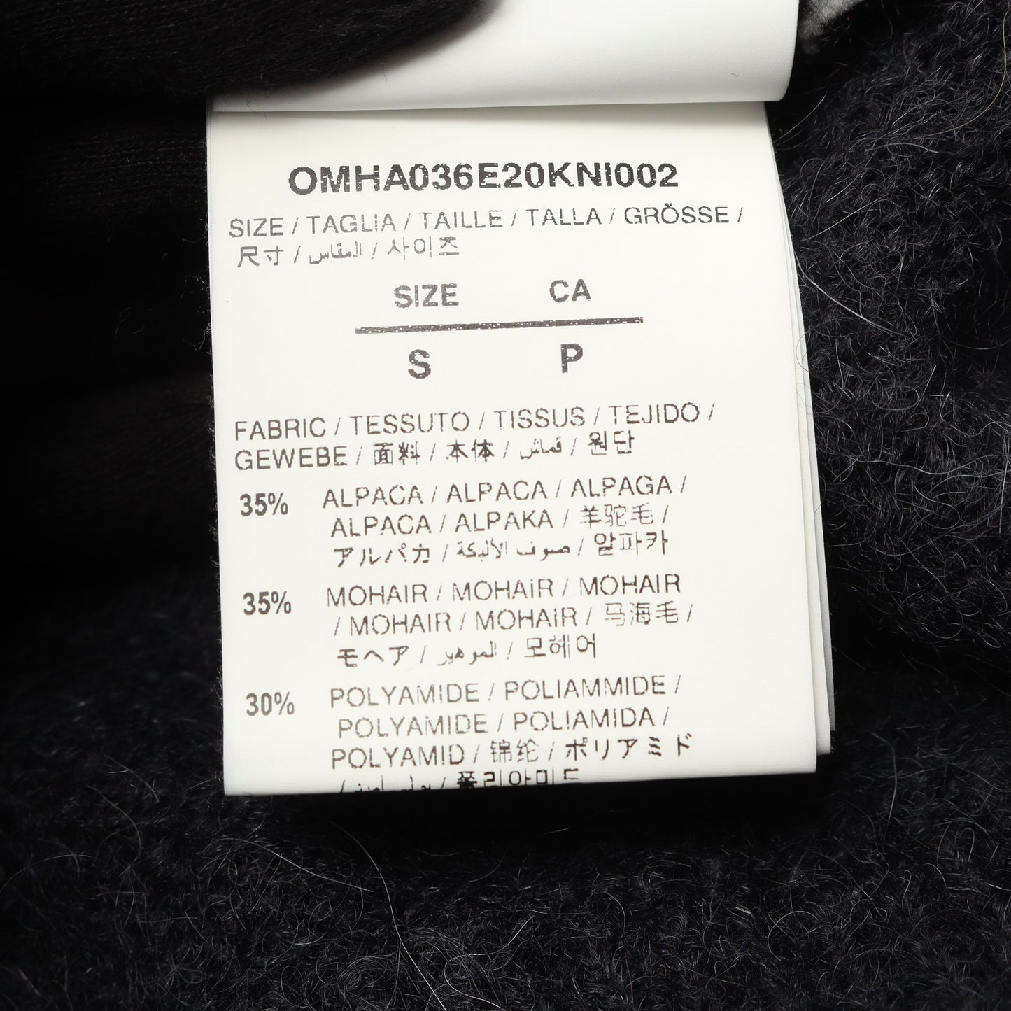 アロー ニット クルーネック アルパカ モヘヤ ダークグレー ピンク オフホワイト トップス OFF-WHITE