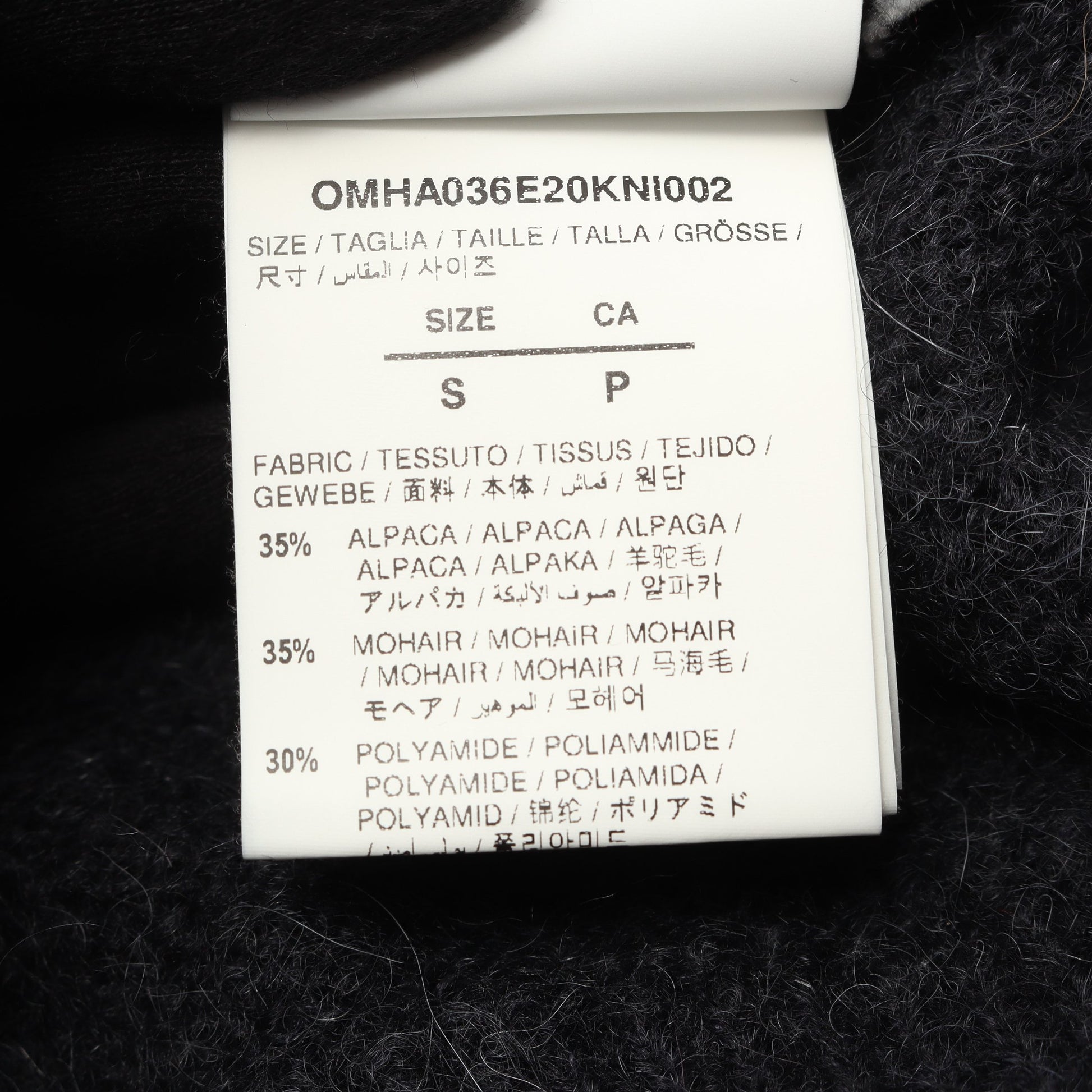アロー ニット クルーネック アルパカ モヘヤ ダークグレー ピンク オフホワイト トップス OFF-WHITE