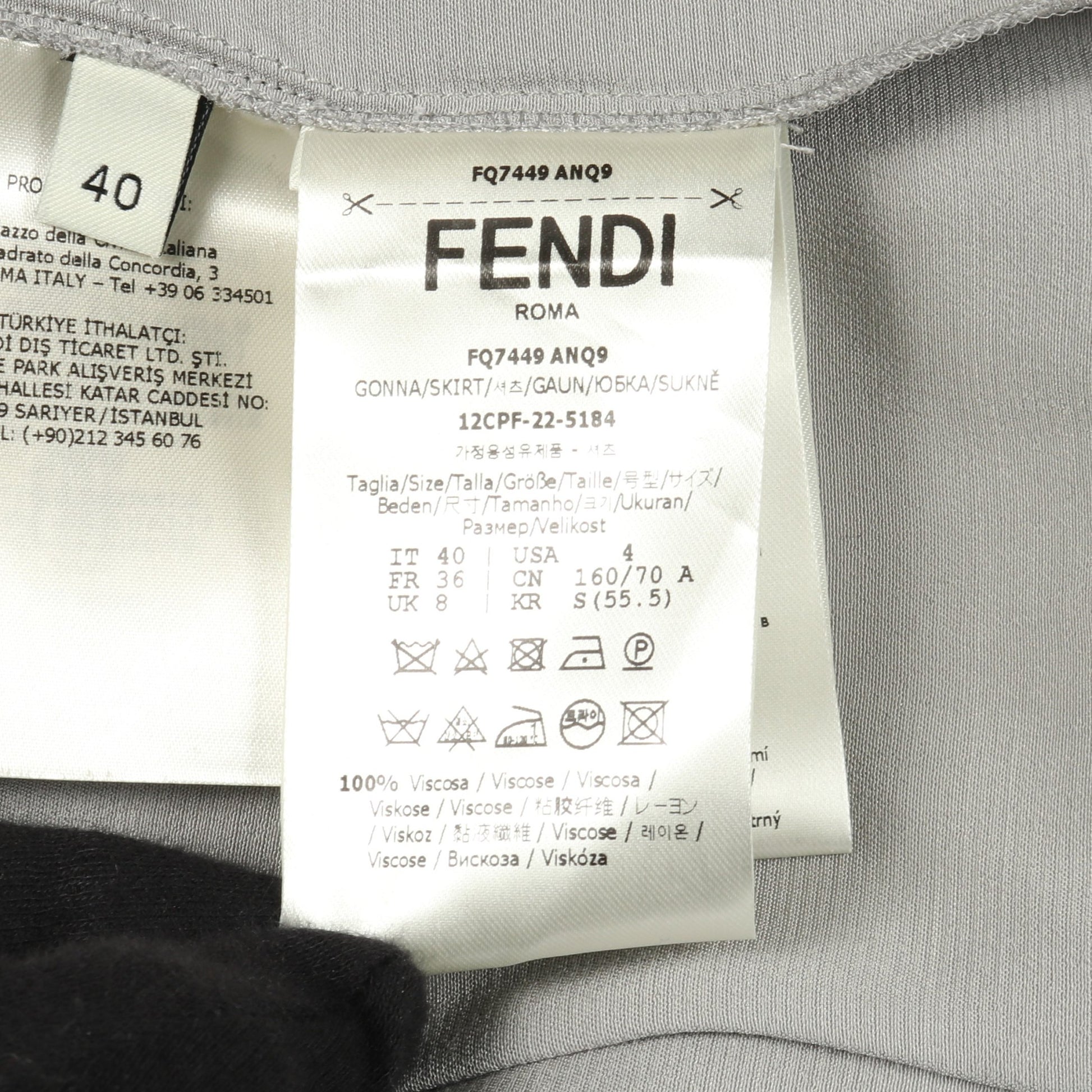 スカート レーヨン グレー フェンディ ボトムス FENDI