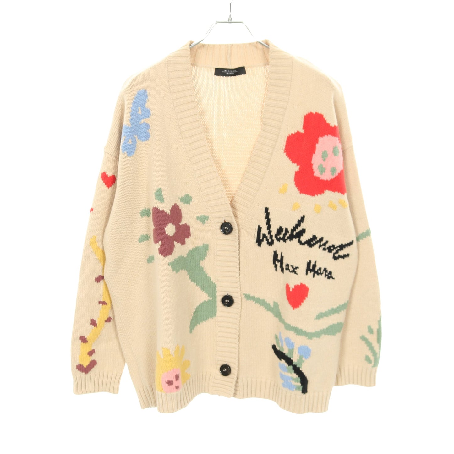 カーディガン 花柄 コットン ベージュ マルチカラー マックスマーラウィークエンド トップス Max Mara Weekend