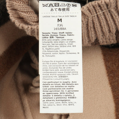 CUCITO A MANO ポンチョ ボーダー ウール ベージュ ブラウン ニット切替 フード付き マックスマーラウィークエンド アウター Max Mara Weekend