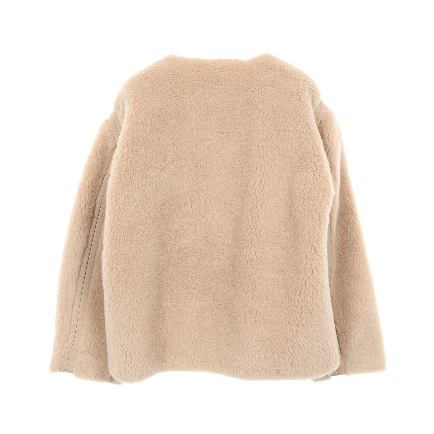 テディベア ジップアップ ジャケット アルパカ ウール シルク ベージュ マックスマーラ アウター Max Mara