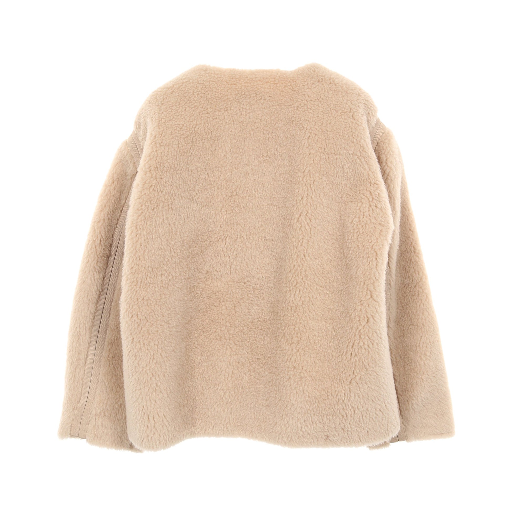 テディベア ジップアップ ジャケット アルパカ ウール シルク ベージュ マックスマーラ アウター Max Mara