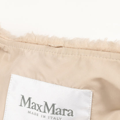 テディベア ジップアップ ジャケット アルパカ ウール シルク ベージュ マックスマーラ アウター Max Mara
