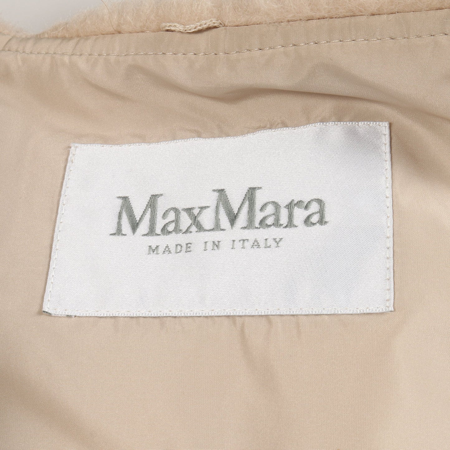 テディベア ジップアップ ジャケット アルパカ ウール シルク ベージュ マックスマーラ アウター Max Mara