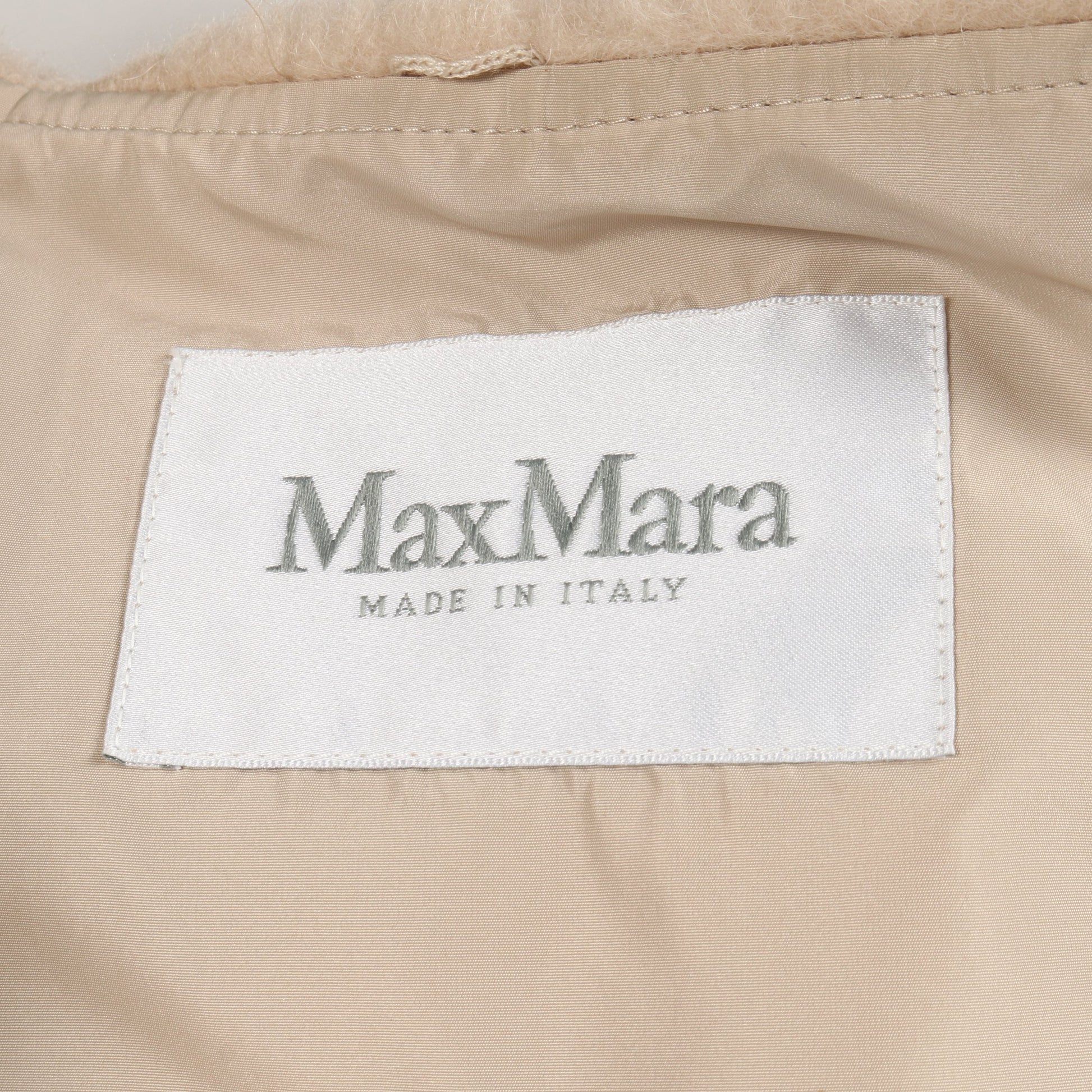 テディベア ジップアップ ジャケット アルパカ ウール シルク ベージュ マックスマーラ アウター Max Mara
