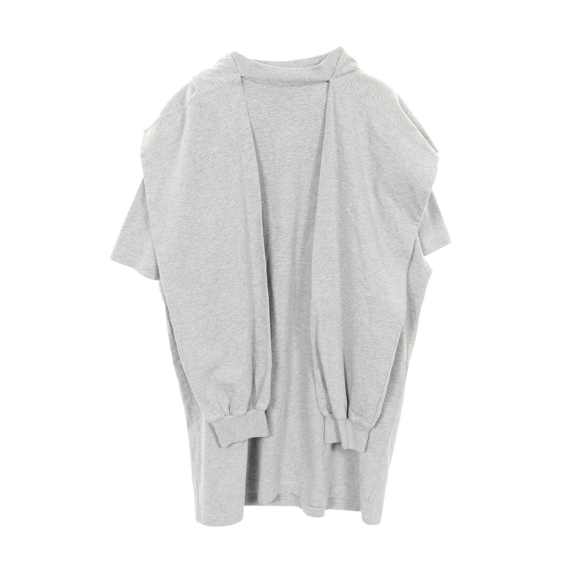 Incognito Hooded Layered T-Shirt 半袖Tシャツ コットン グレー フード付き バレンシアガ トップス BALENCIAGA