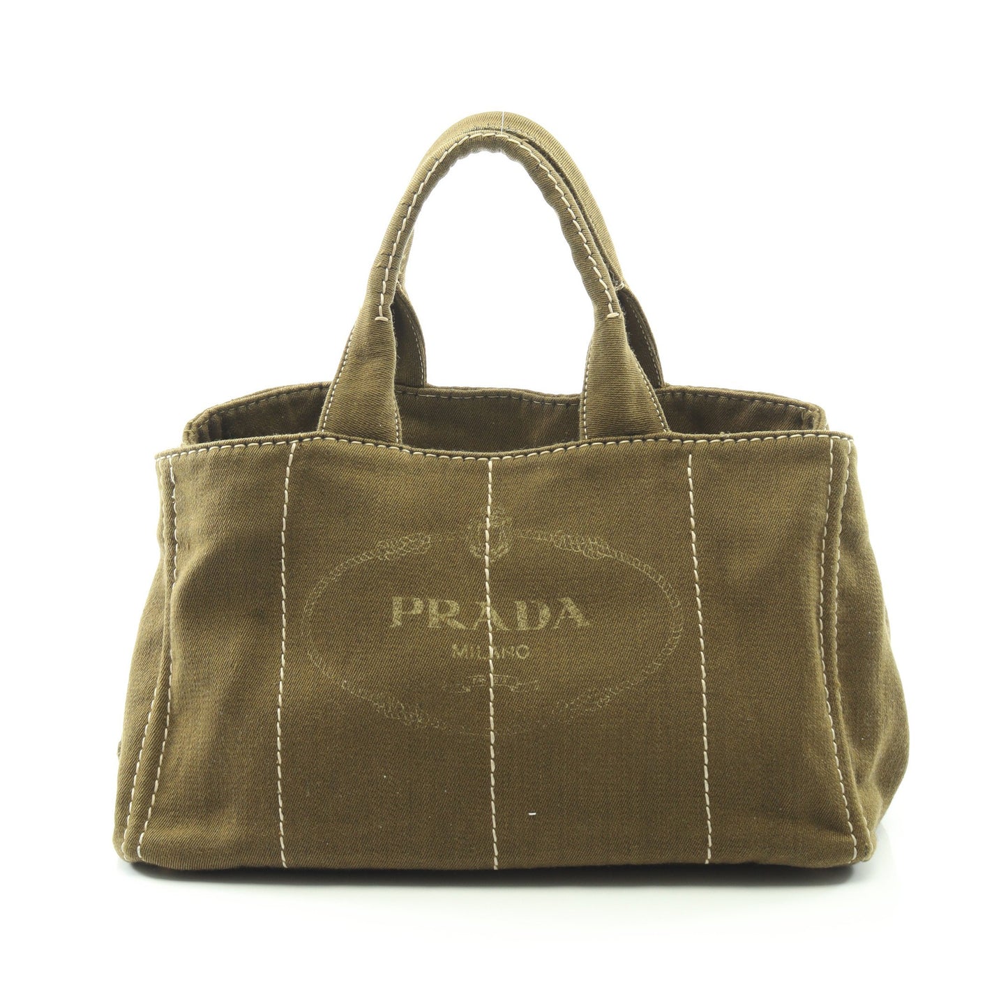 カナパ ハンドバッグ トートバッグ キャンバス カーキグリーン プラダ バッグ PRADA
