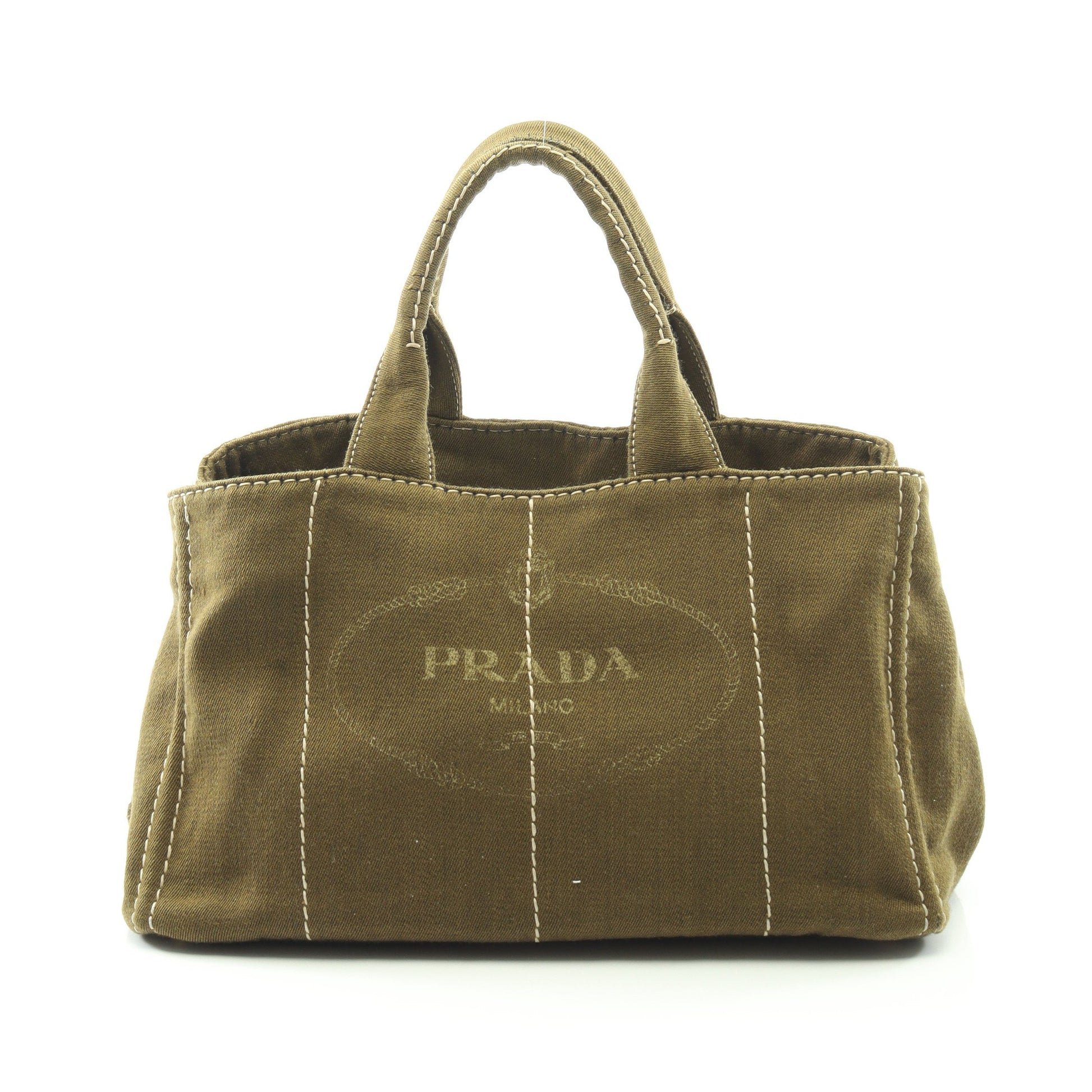 カナパ ハンドバッグ トートバッグ キャンバス カーキグリーン プラダ バッグ PRADA