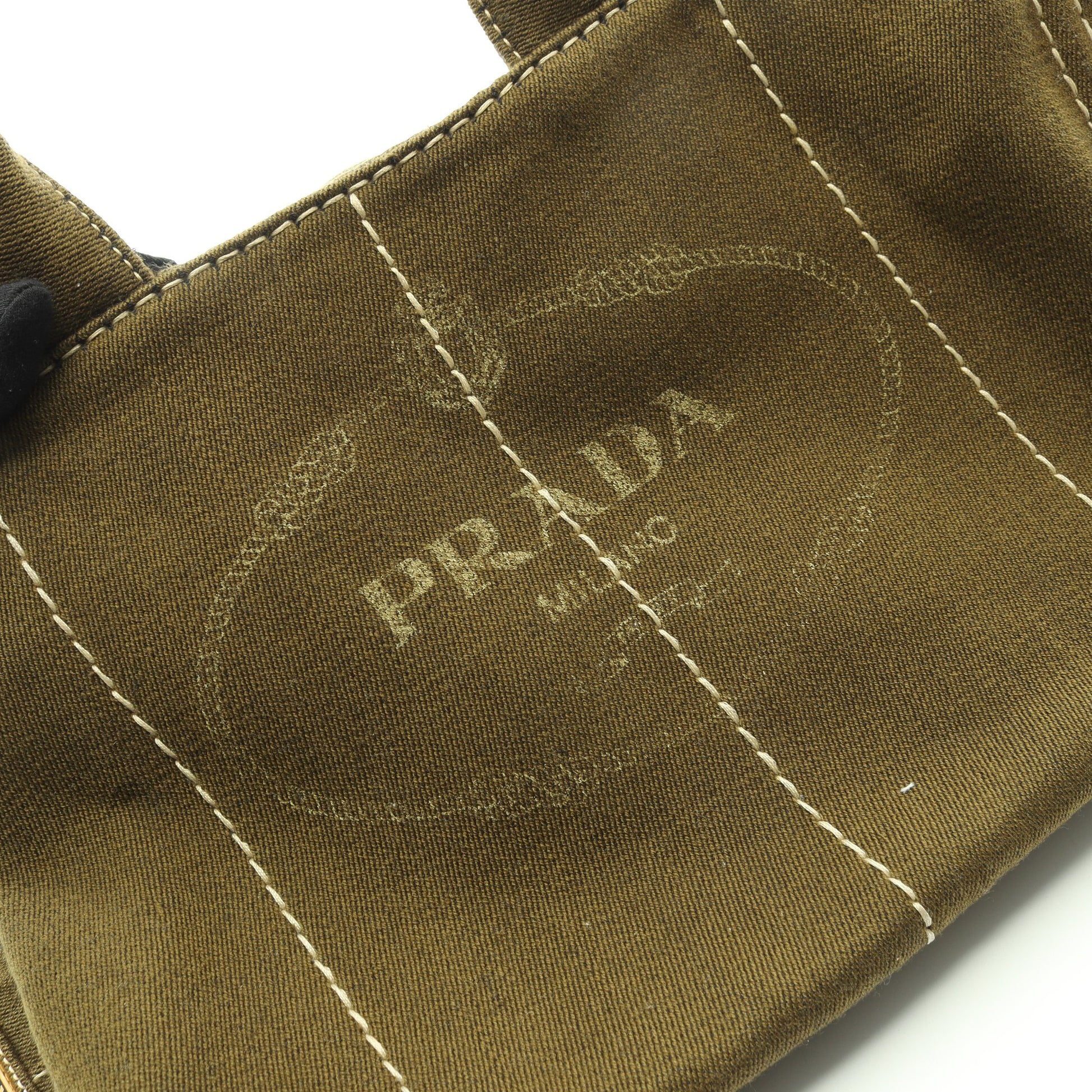 カナパ ハンドバッグ トートバッグ キャンバス カーキグリーン プラダ バッグ PRADA